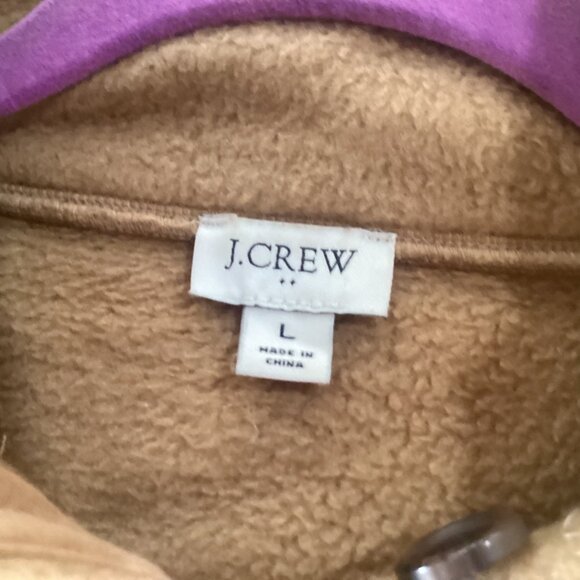 J. Crew Women’s Fleece Sherpa Button Front Tunic Pullover Size L - Picture 6 of 13